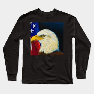 American Flag and Bald Eagle Long Sleeve T-Shirt